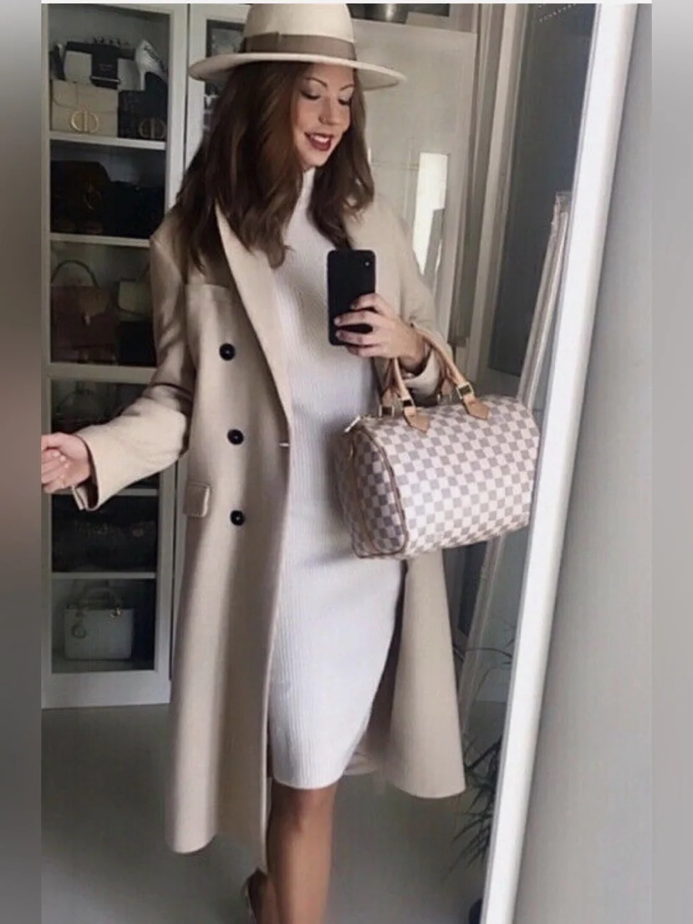 NWOT Zara wool double breasted wool blend coat sand